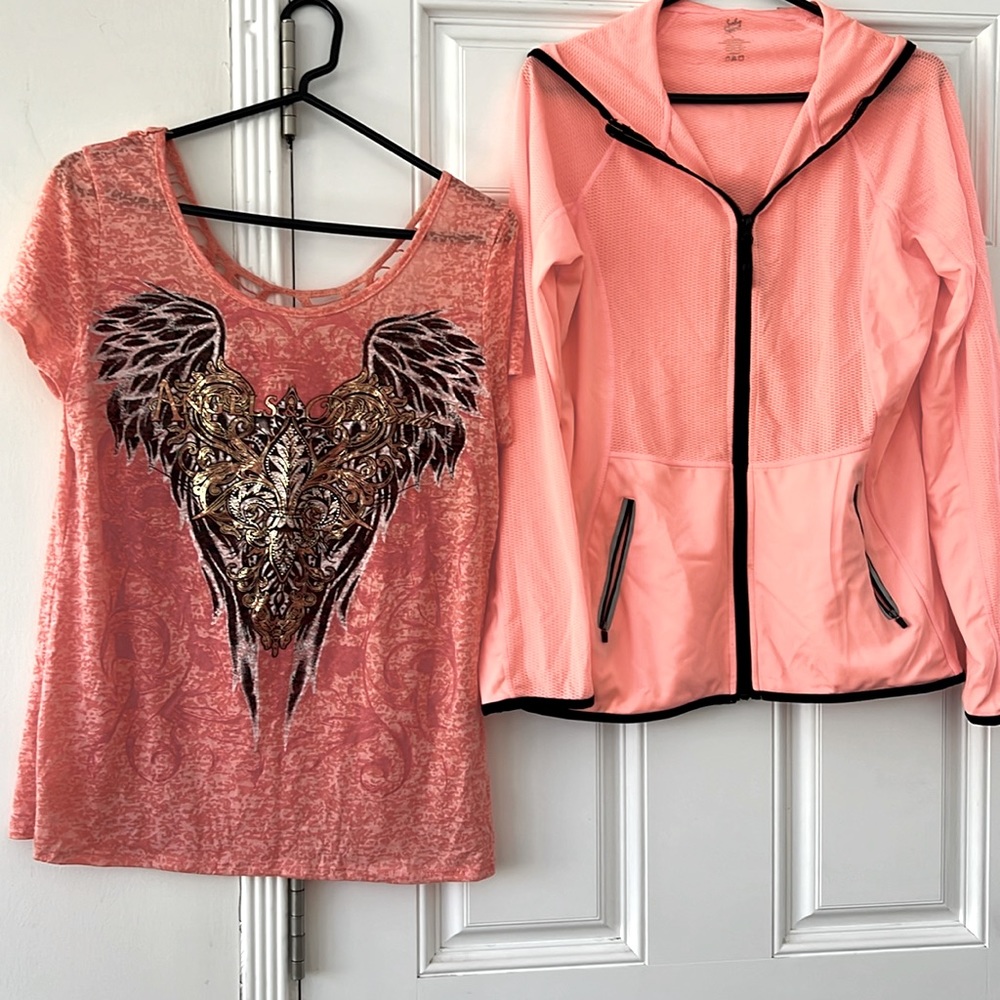 Hoodie and T-shirt set angels and diamonds buckle Soho hoodie